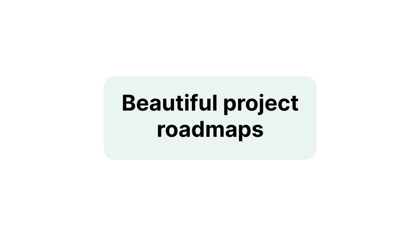 'Beautiful project roadmaps' ad text callout