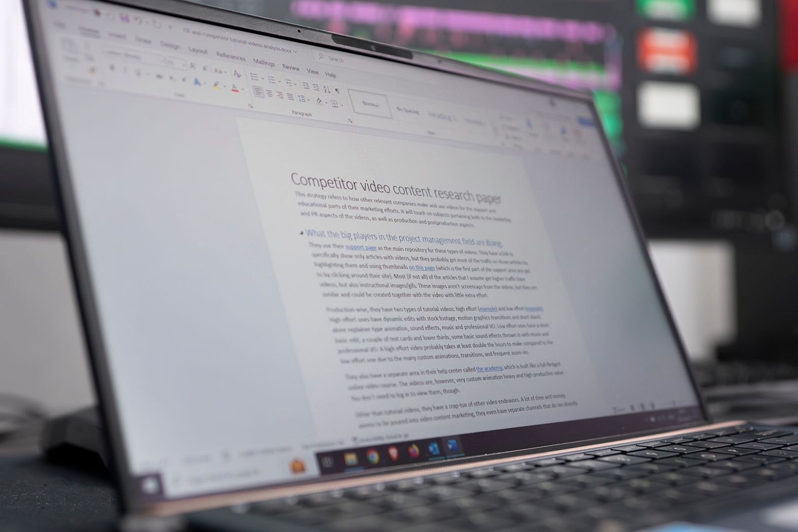 Competitor video content research paper