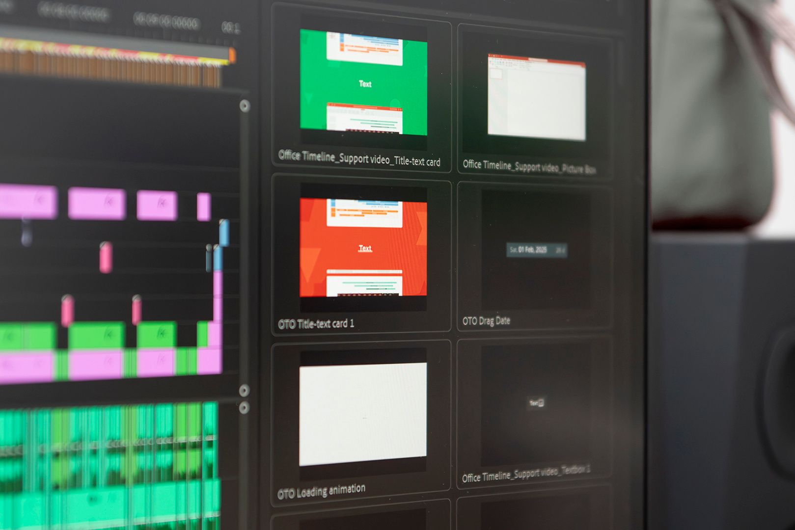 Adobe Premiere project with pre-built title cards and transitions