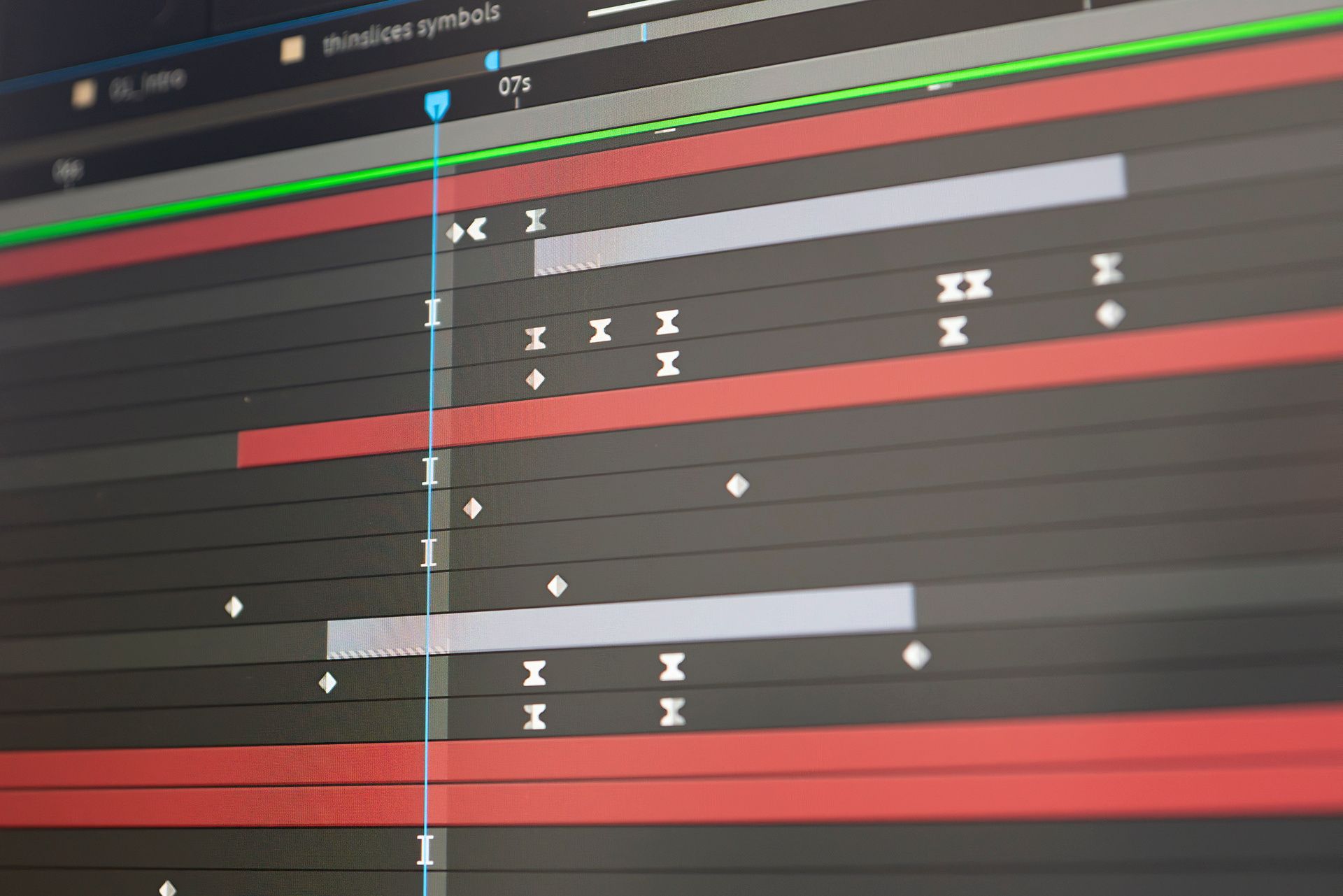 Animation keyframes for the Thinslices symbols layer